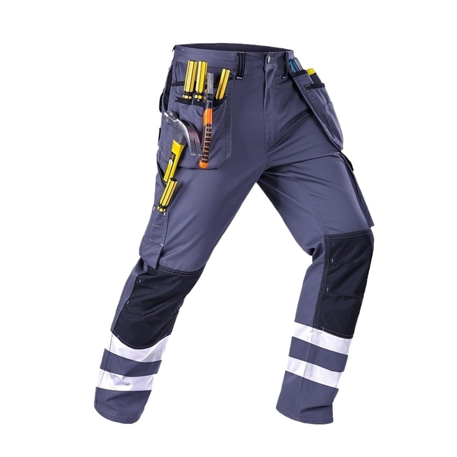 Arbeitshosen Arbeitshose mit Reflektoren und mehreren Taschen Herren Cargohose Bauarbeiten