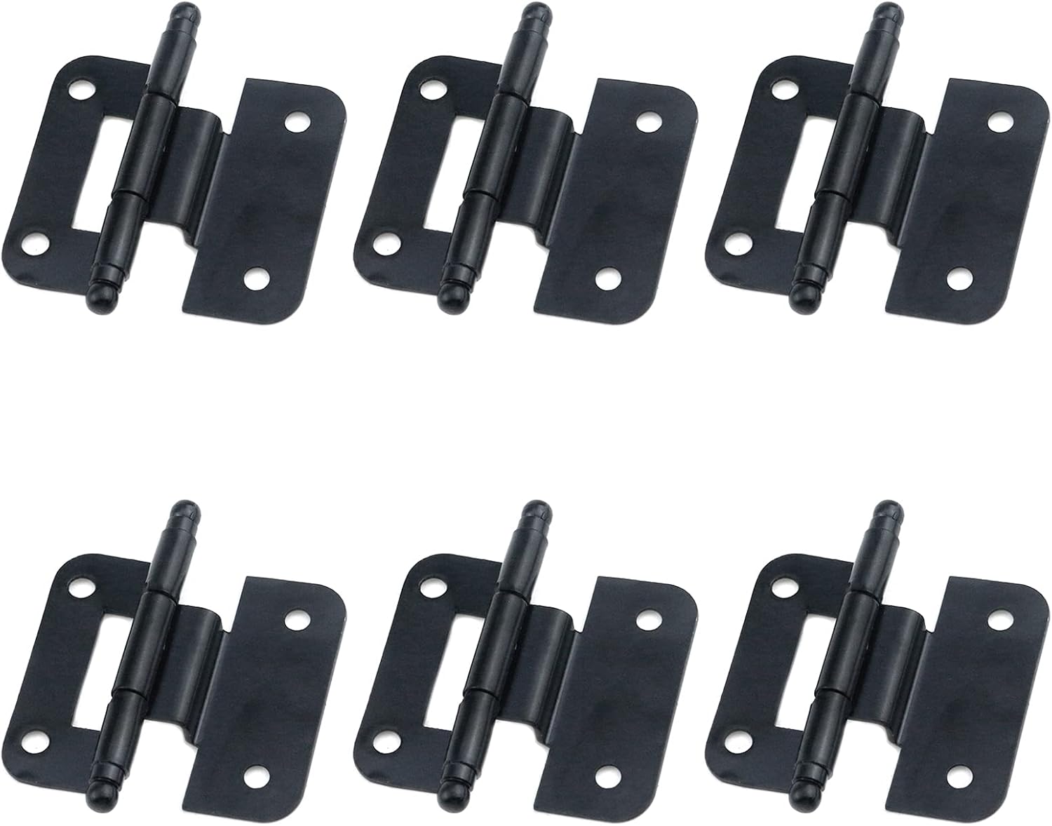 Geesatis 6 Pcs Black Hinge Self Closing Metal Hinge Kitchen