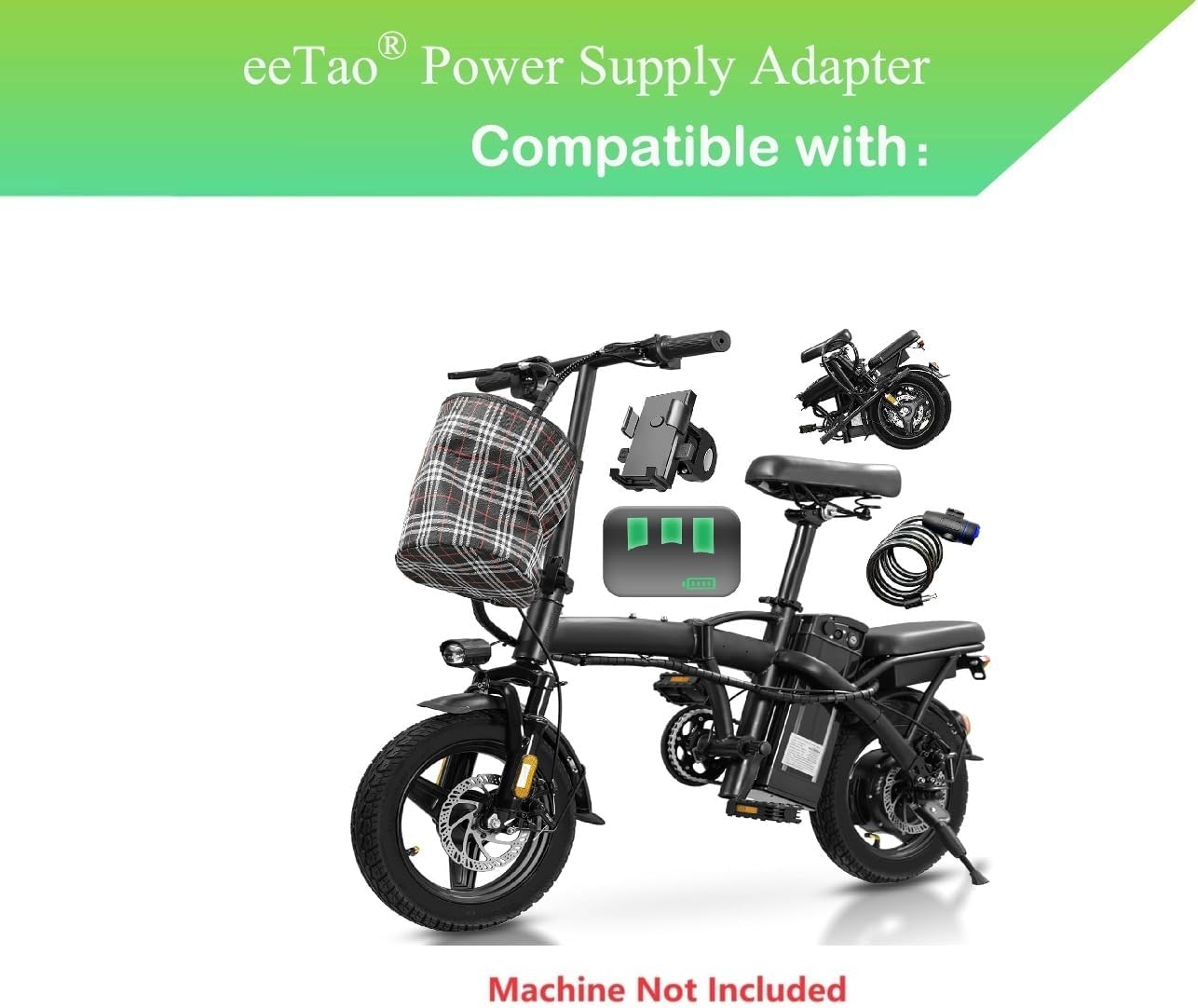 54.6V XLR 3 Pin Charger for LELEKUAI T1 T5 T5-5 LLKX5-5 Folding Electric Bike 48V 10.4Ah Battery Rechargeable DC54.6V Replacement Power Supply Adapter Cable Cord