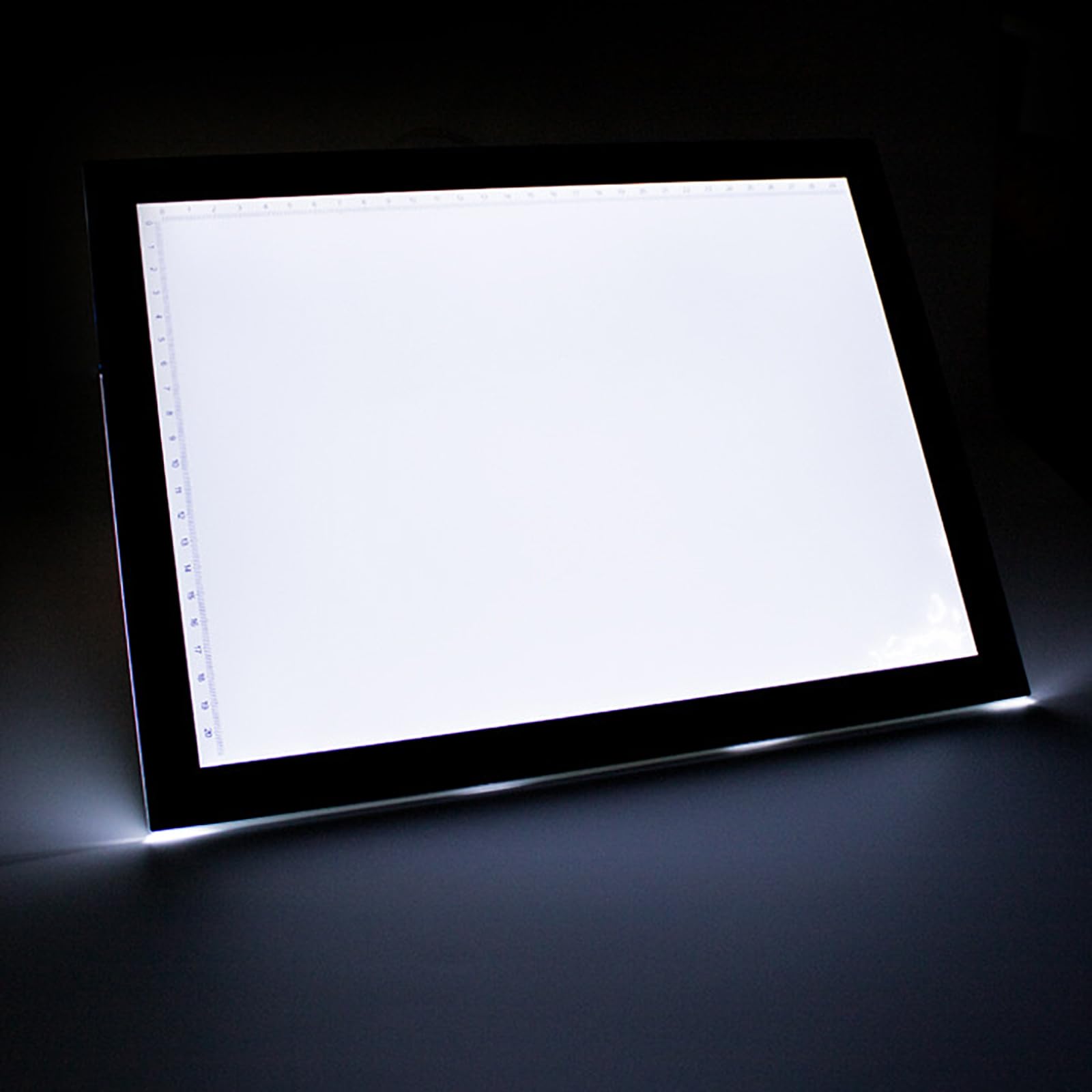 Planche à dessin à LED avec panneau en acrylique, règle de positionnement de la luminosité infinie, fonction mémoire, lumière douce, sans scintillement, commandes tactiles pour animation, idéale pour