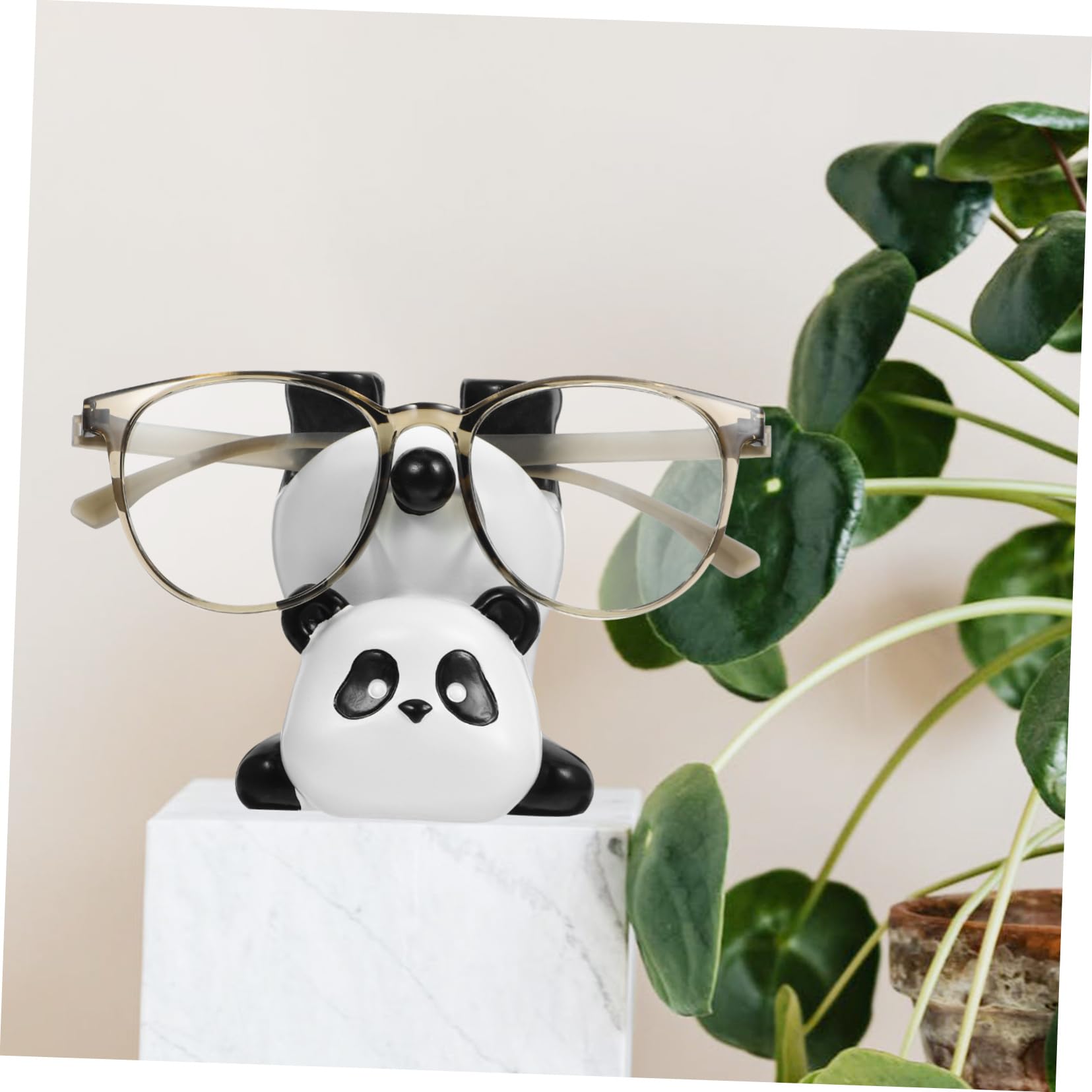 SOLUSTRE 4pezzi Portaocchiali Panda Resina Supporto Per Sole e Decorazione Divertente Per Ufficio e Casa Design Unico e Leggero Pratico Espositore Per