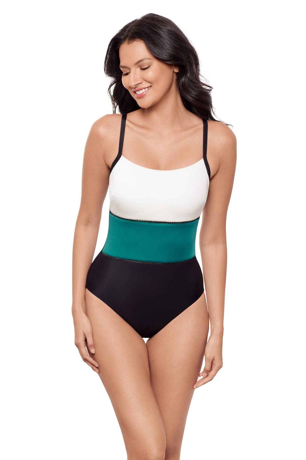 Miraclesuit Womens Swimwear Spectra Trifecta Underwire One Piece Swimsuit