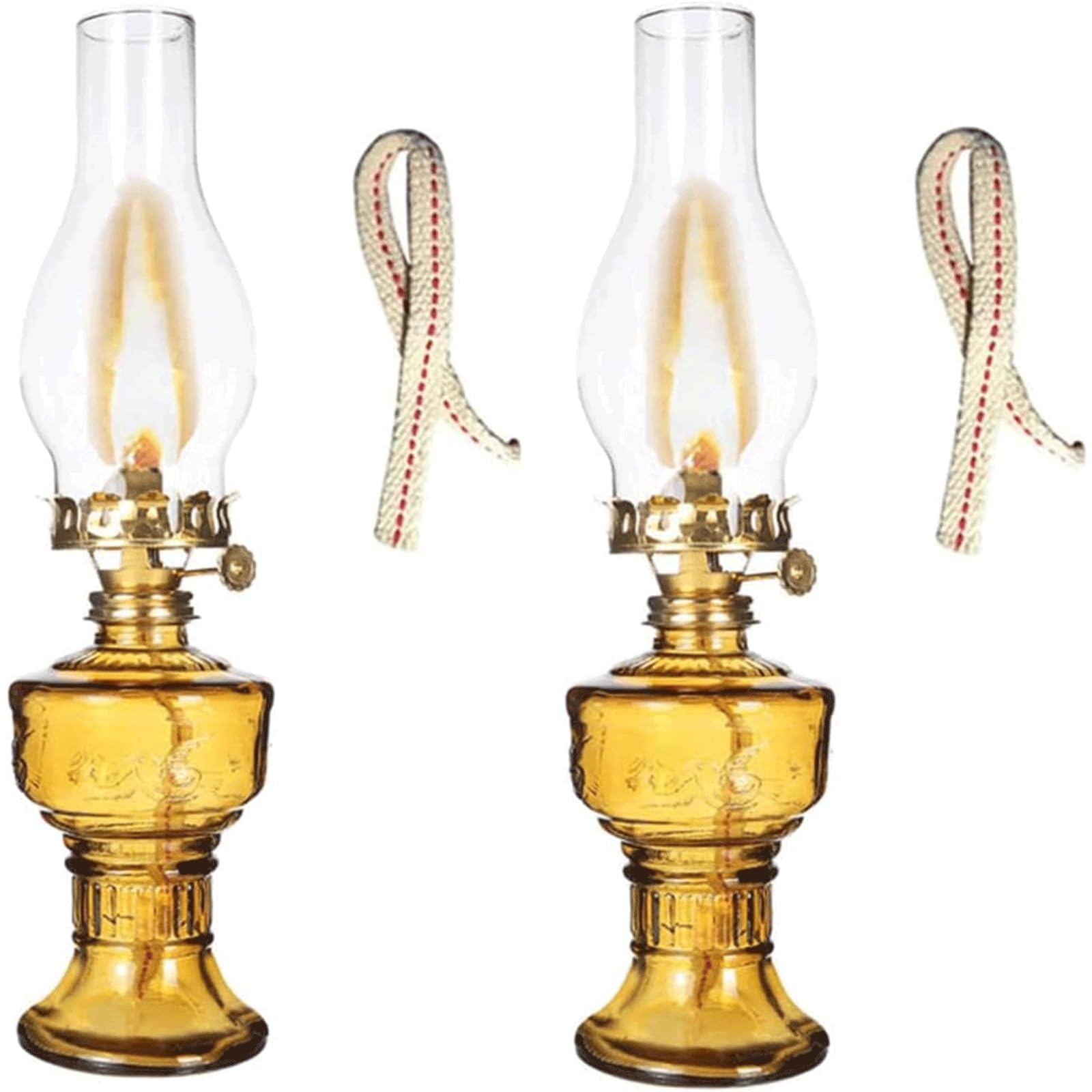 Transparente Glas-Öllampe, Vintage-Kerosinlampe mit Dochten, Hurrikan-Lampe, Camping-Zeltlampe, Notbeleuchtung, Laterne