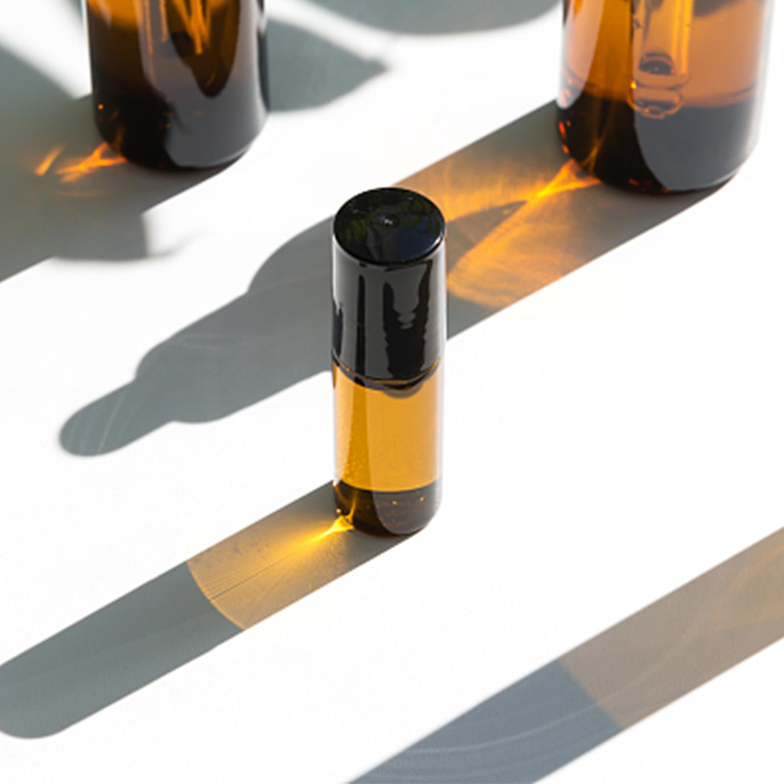 Roll On Aceites Esenciales 5ml Botellas Rollon Cristal Rellenable Perfume Roll on con Bola de Acero Inoxidable 16 pcs