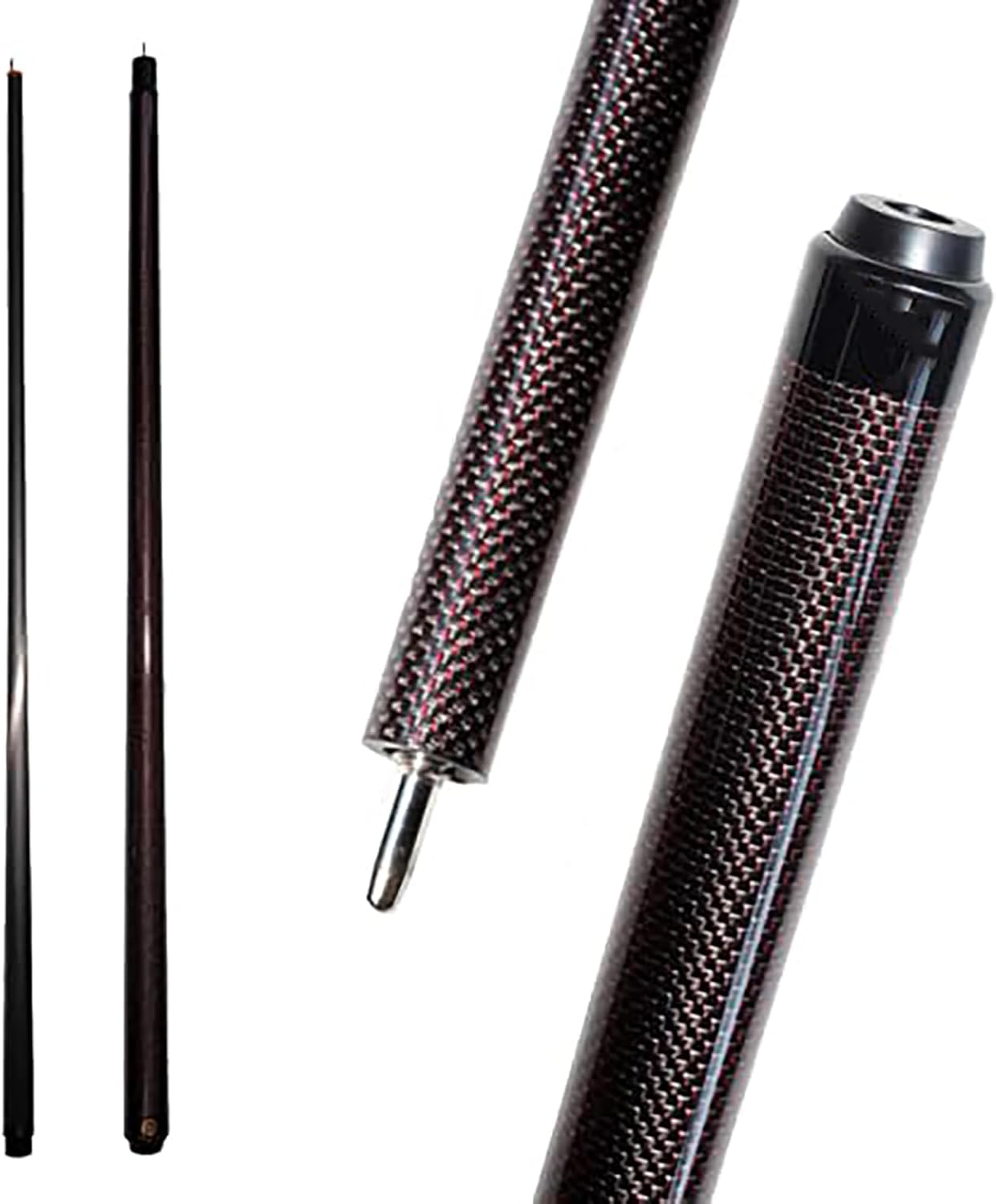 58 Inch Professional Carbon Fiber Pool Cue - 1/2 Structure with 3-Tooth Quick Release Connector - 12.4mm Premium Leather Tip, 19-20oz, Must-Have for Pool Enthusiasts, Pool Accessories image 2