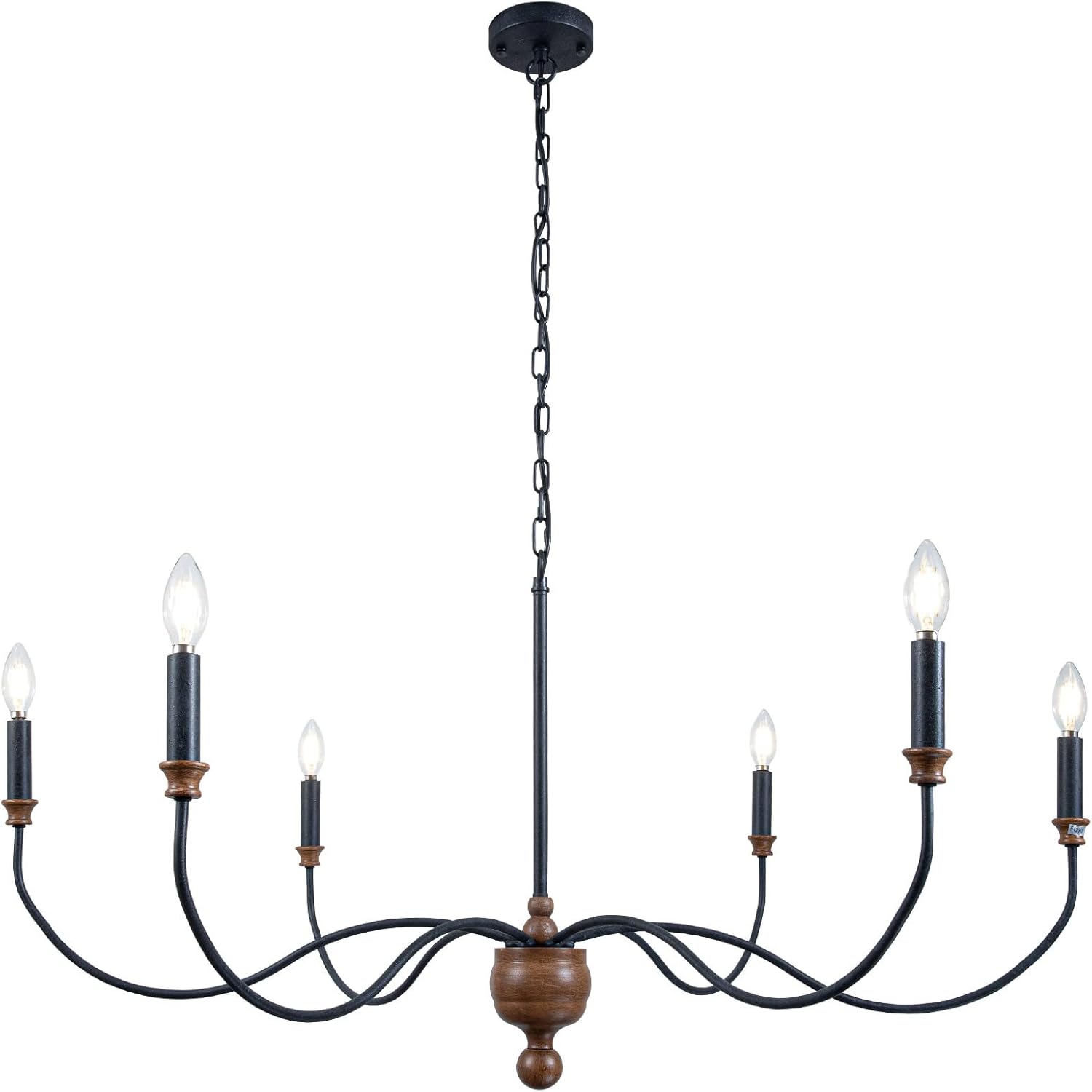 Modern Farmhouse Chandelier Light Fixture, 6-Light Large Hanging Light Fixture for Dining Room Over Table, Living Room