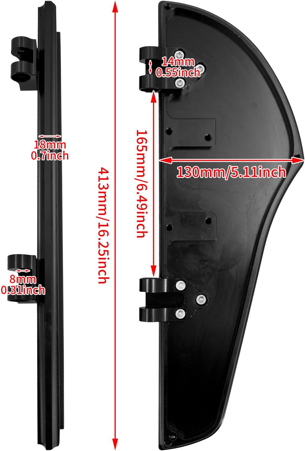 Motorcycle Floorboards Front Rear Foot Pegs Footboards Set Fit for Harley Touring Electra Glide Road Glide Road King Street Glide 2 Pairs (Color:Black)