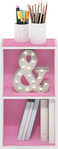 Miniatura 375 de Furinno - Estantería de cubos de 2 niveles serie Luder para libros y almacenamiento, color roble francés Roble francés,Pino