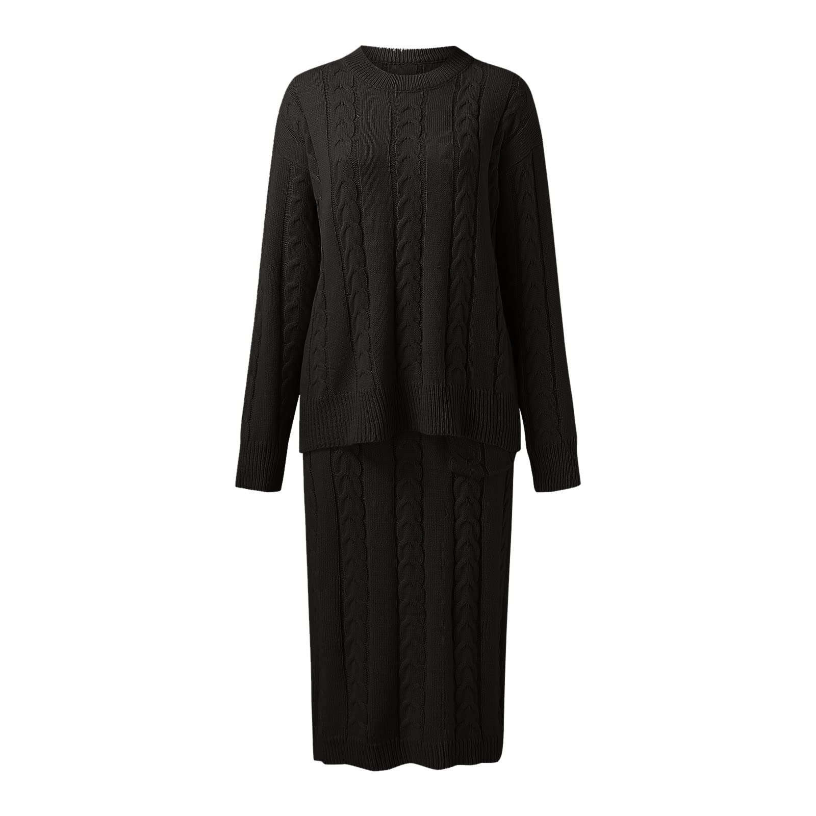 Tuta da maglione a maniche lunghe con cappuccio in tinta unita di grandi dimensioni da donna