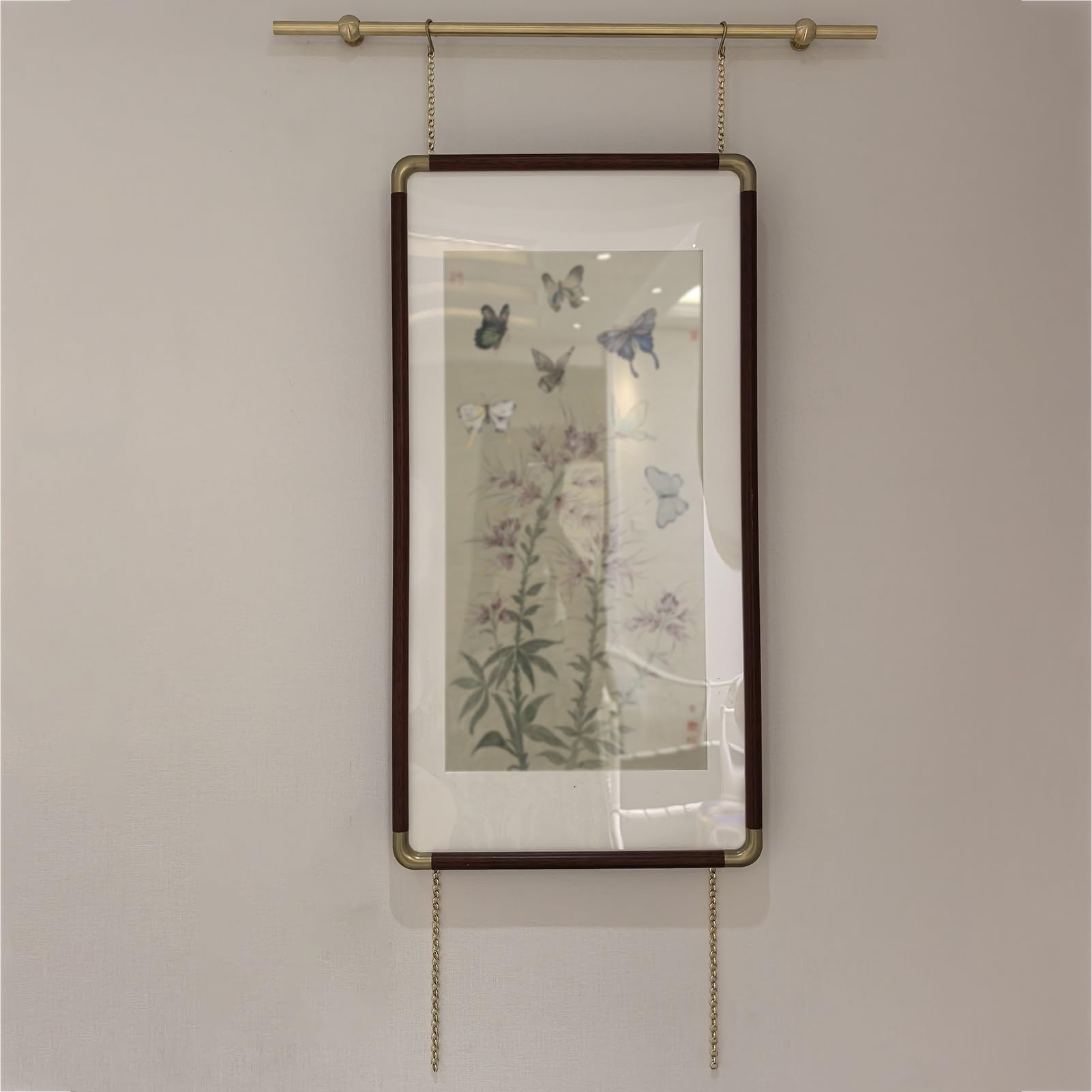 Cimaise pour Tableau Système D'accrochage Mural en Laiton, Crochets pour Cadres D'œuvres D'art / Photos, Kit de Matériel D'accrochage pour Galerie D'art(50cm (1.6ft))