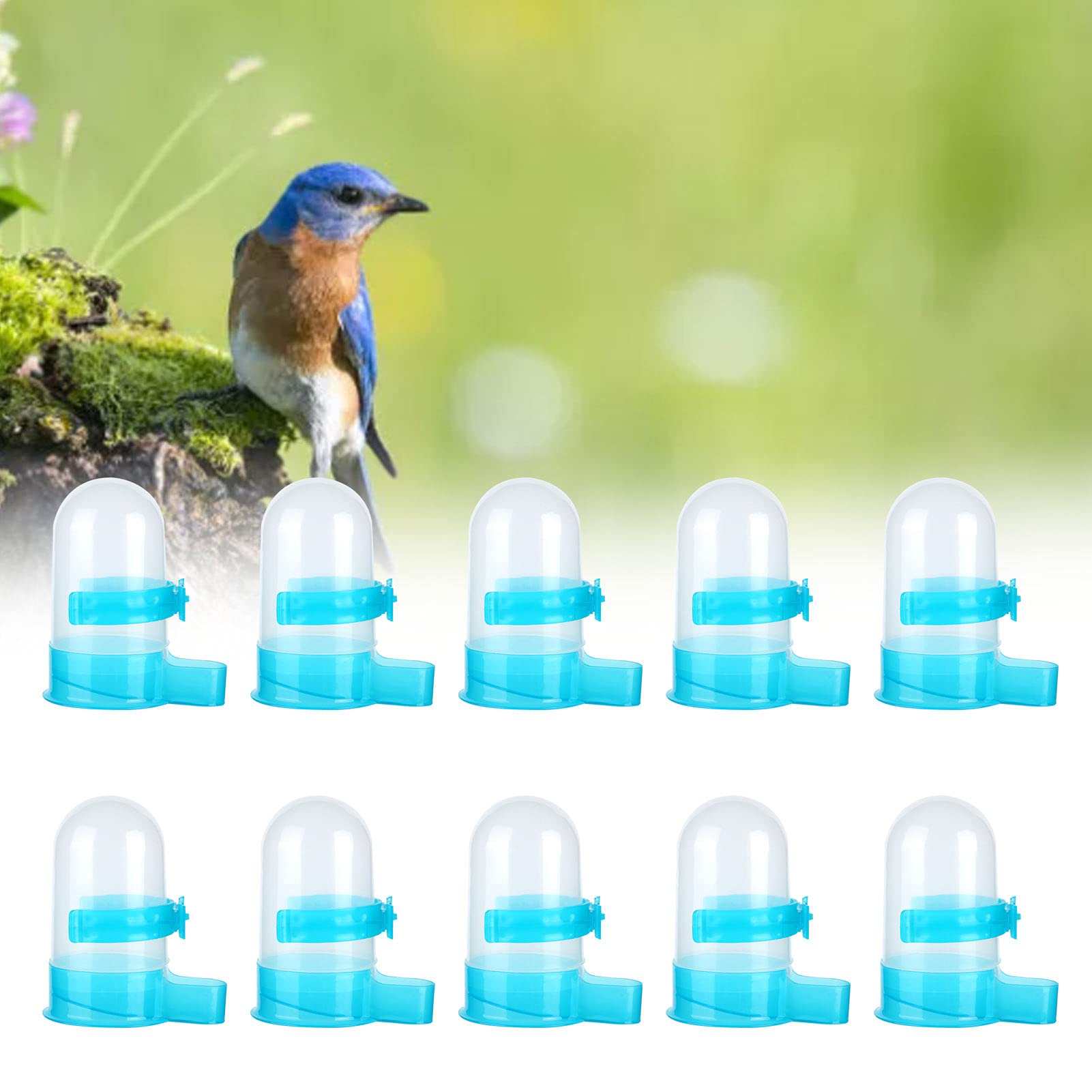 Cuidado de mascotas sin esfuerzo: juego de 10 comederos para pájaros con innovadores sistemas de dispensación para un fácil acceso a la jaula