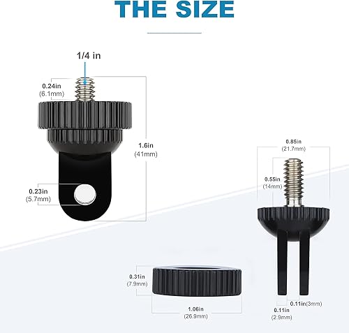 Miniatura 6 de YALLSAME Soporte de trípode de 14 pulgadas - Adaptador de conversión 20 para cámara de acción GoPro a adaptador de tornillo de 14 pulgadas,