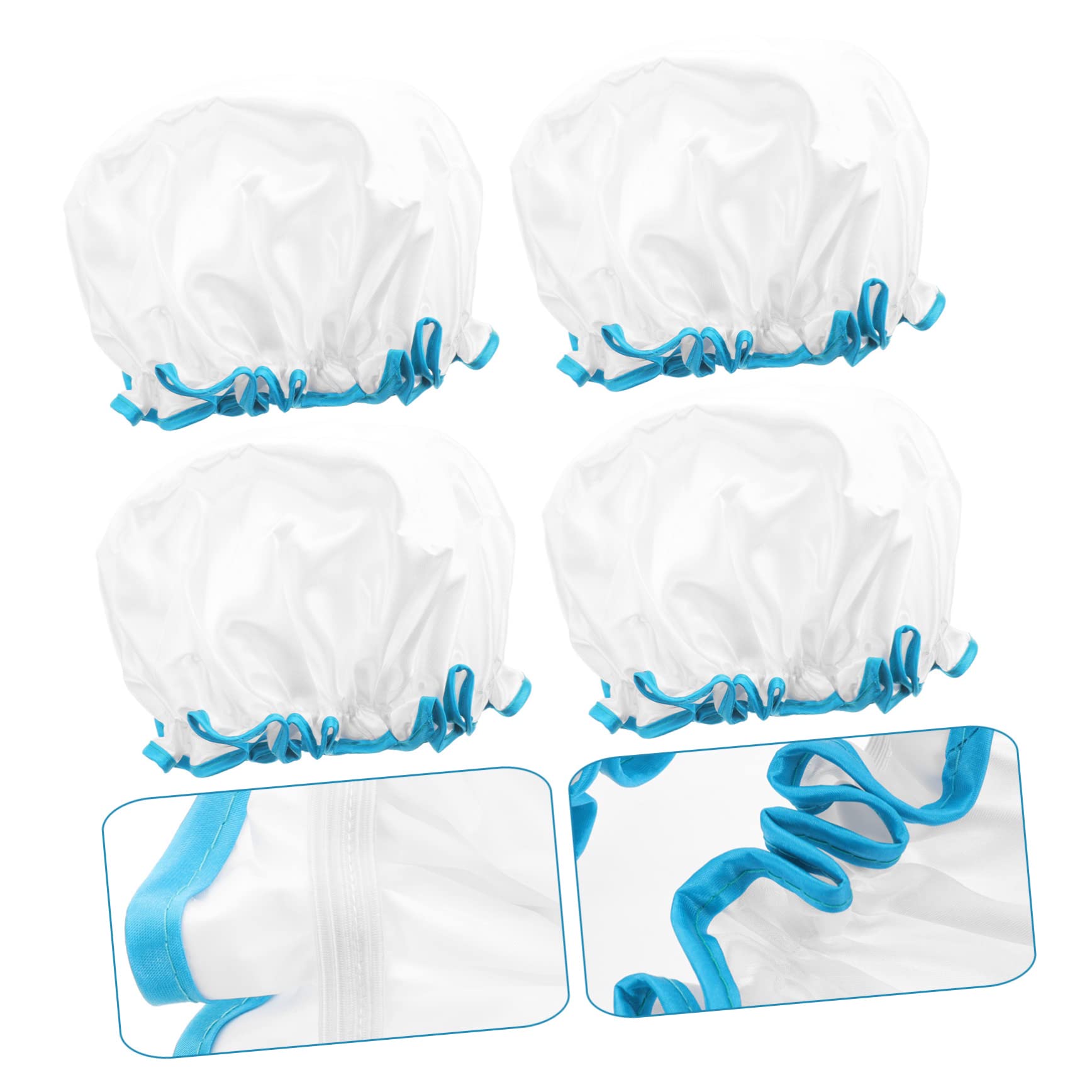 Healeved 8piezas Gorros De Baño Reutilizables Para Mujeres De Doble Impermeables Protege Tu Cabello Maquillaje