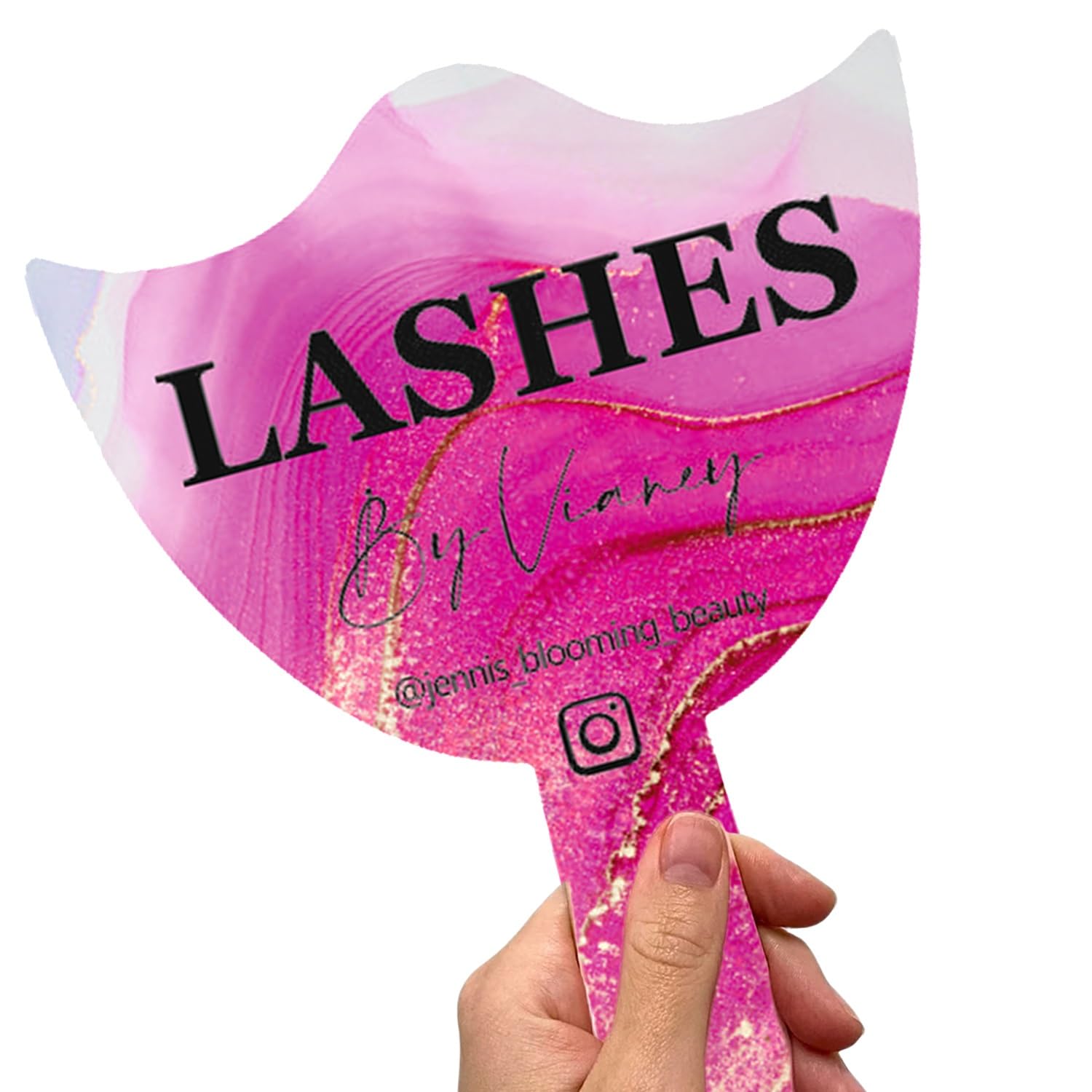 Zztingc Color2 Personalised Eyelash Technician Prop, Lash Room Decor, Lash Tech Mirror Prop, Eyelash Mirror, Handheld Mirror Social Media Prop(Color2)