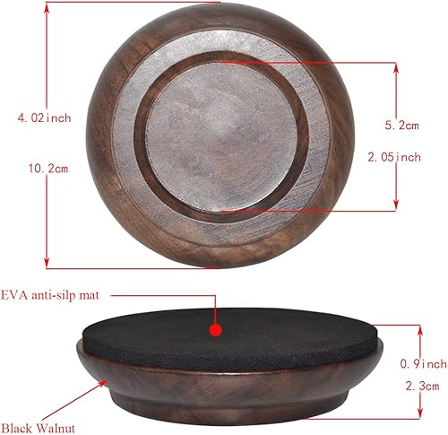 Miniatura 7 de Copas verticales para piano de madera de nogal negro, 4 almohadillas de fieltro antideslizantes a prueba de humedad y ruido para protectores de