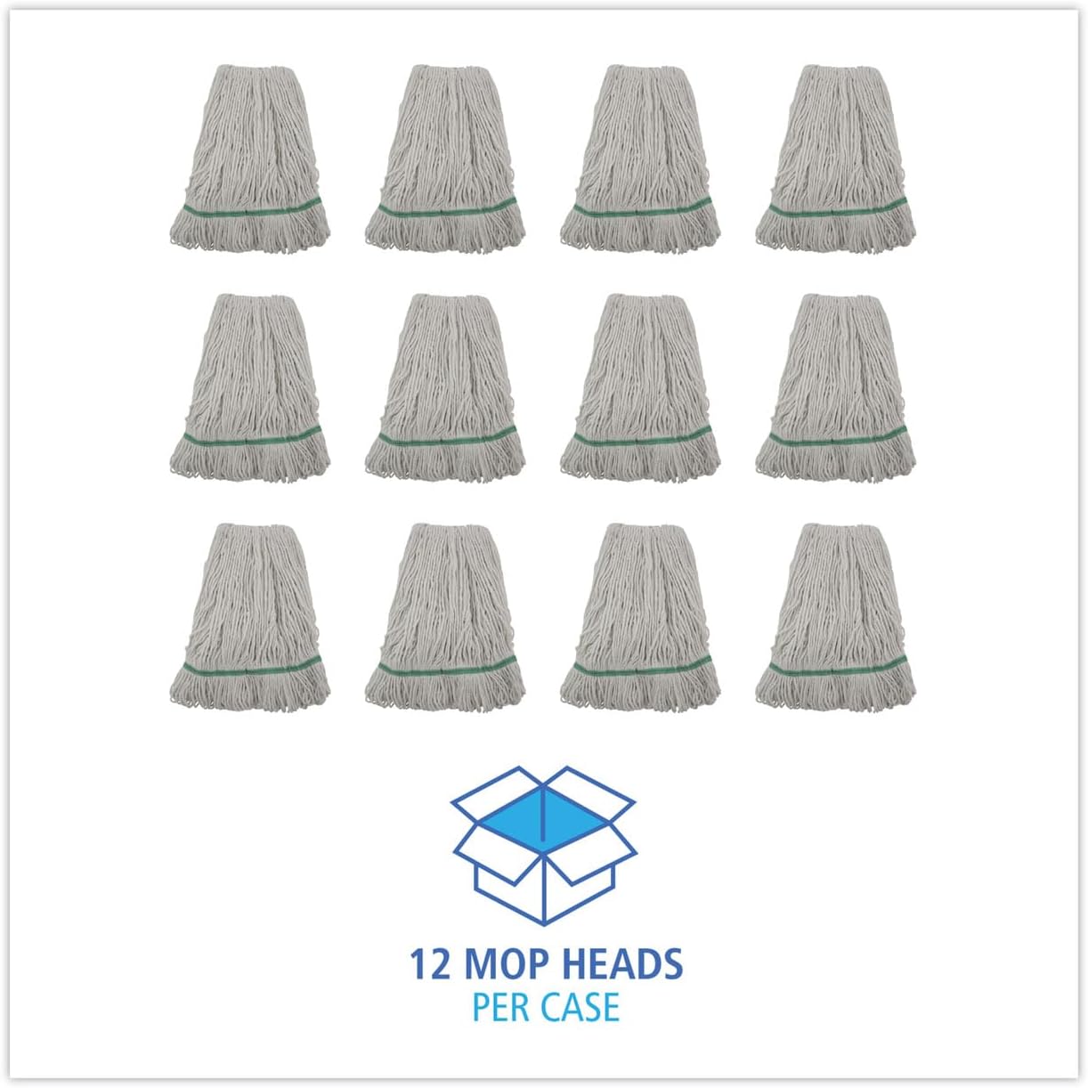 Boardwalk Mop Head, Premium Standard Head, Cotton/Rayon Fiber, Medium, White