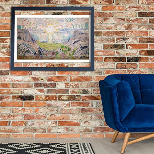 Poster encadré Soleil Edvard Munch M contre mur vide - 2
