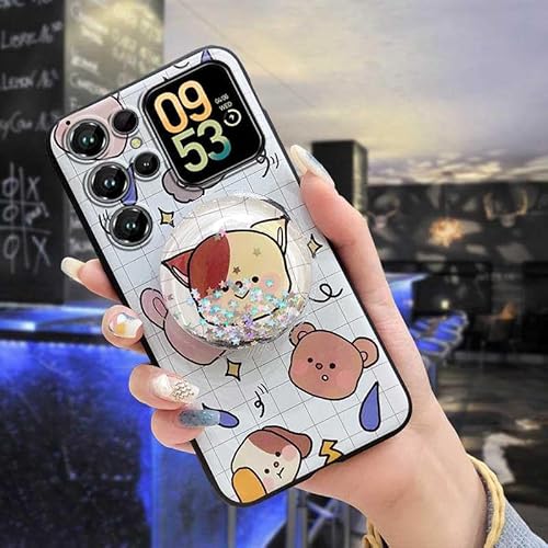 Phone Case Compatible with Oukitel C62/C62Pro, Anti-knock Durable Cartoon Kickstand Back Cover TPU Glitter Dirt-resistant Quicks
