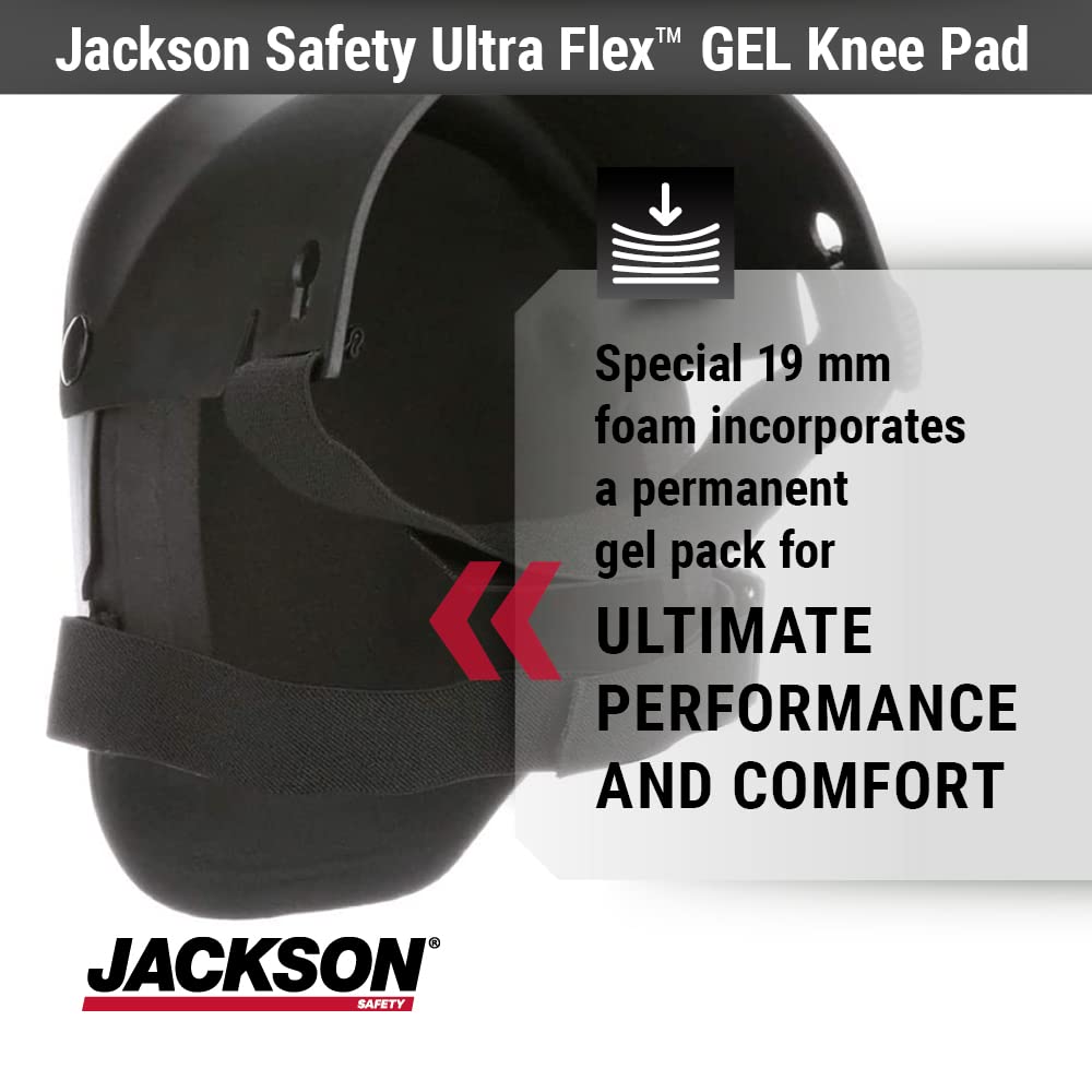 JACKSON SAFETY 95110 Universal, Grey/Orange Ultra-Flex Premium Grade protective durable comfort anti-slip Knee Pads for construction, work, gardening, flooring or DIY, grey