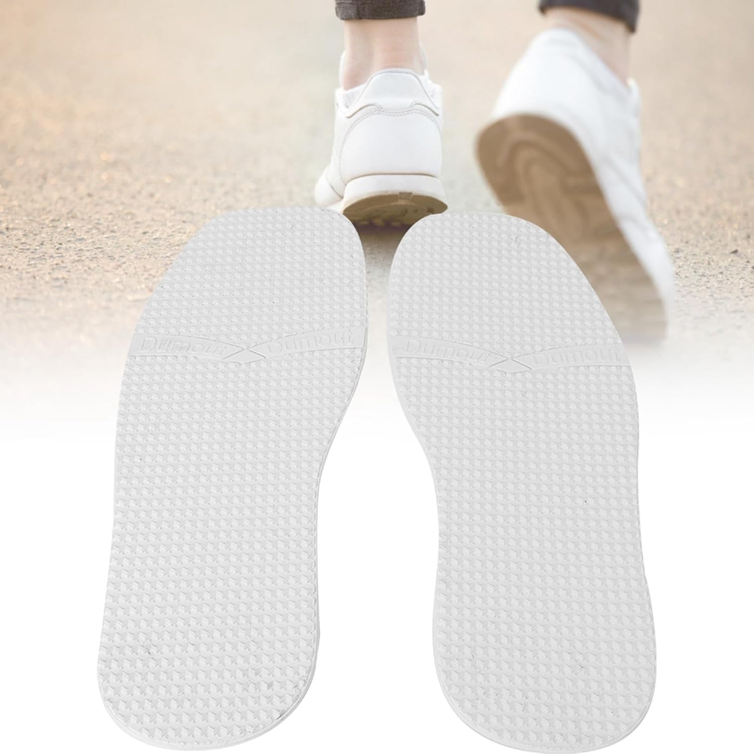 A Pair Rubber Leather Shoes, Anti Skid Sole Anti Skid Wear Shoes Sole Raised Grain Rubber Shoes Sole A Pair Leather Shoes (White)