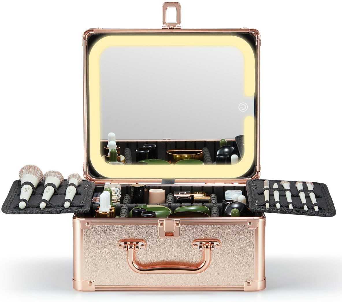 Qislee Makeup Box with A Detachable Lighted Mirror,...