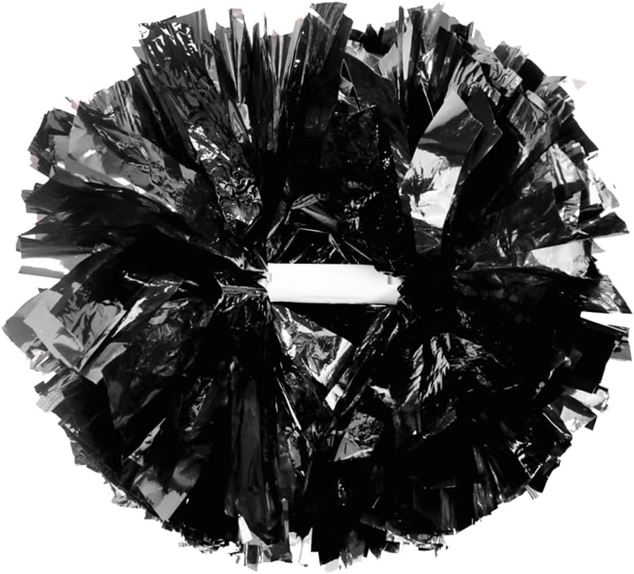 Lovecheer 2PCS/6PCS Metallic Pom Poms Cheerleading with Baton Handle Cheer Pompoms for Kids Adults Team Sports Spirit Party Cheering