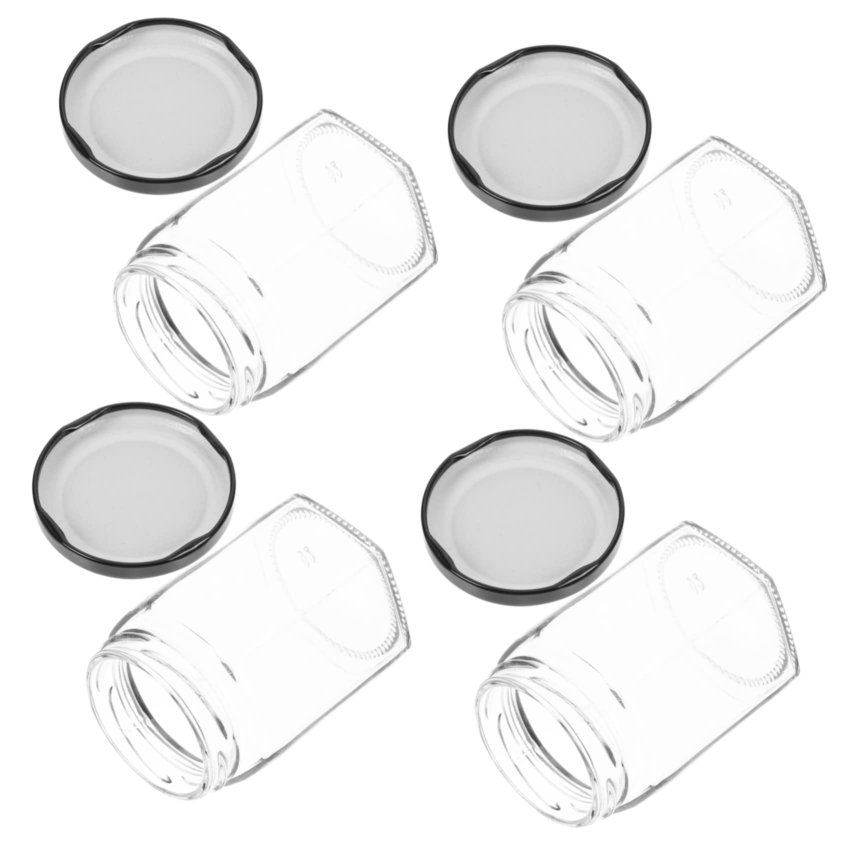 Alipis 4pcs Glass Honey Pot with Lids Clear Containers Syrup Dispenser for Kitchen Dispenser