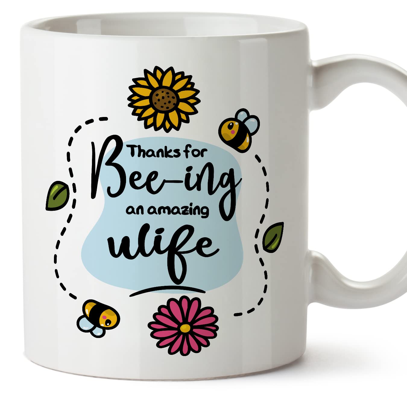 MUGFFINS Wife Mug - in English - Thanks for Beeing Amazing - Funny Gift - Ceramic 11oz Mug