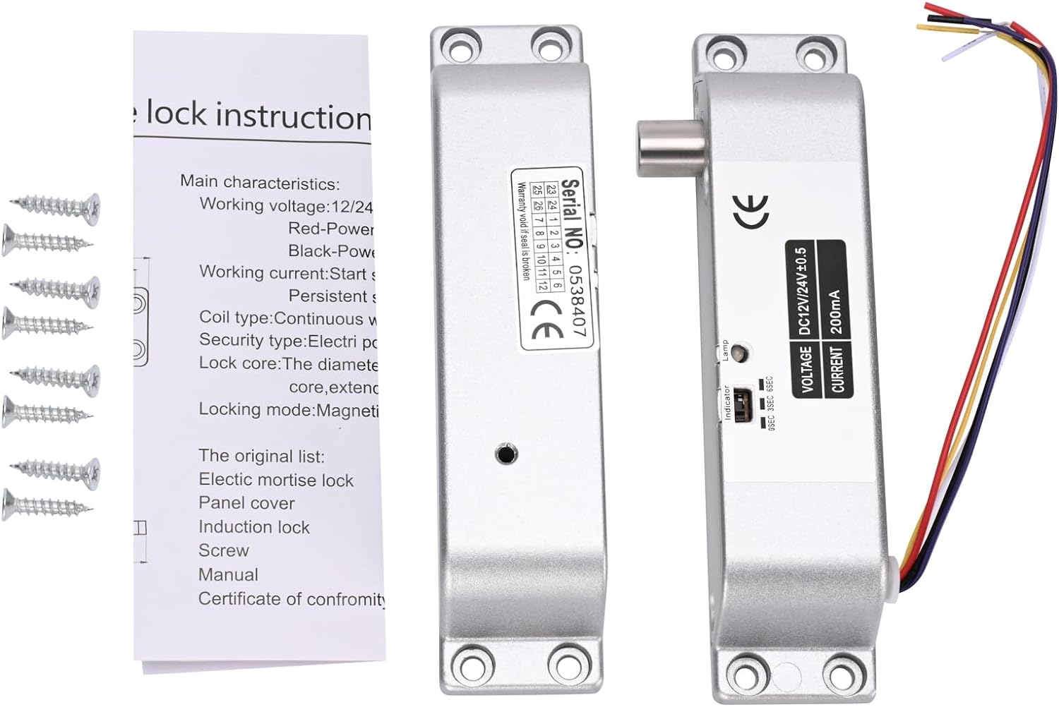 Electric Drop Bolt Lock NO Mode Fail Security DC 12V Electronic Bolt Door Lock for Access Control System with Time Delay