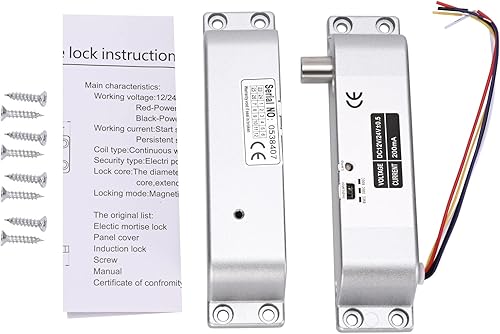 Miniatura 5 de Cerradura eléctrica del perno del descenso NINGÚN modo de falla de seguridad DC 12V cerradura electrónica de la puerta del perno para el sistema de
