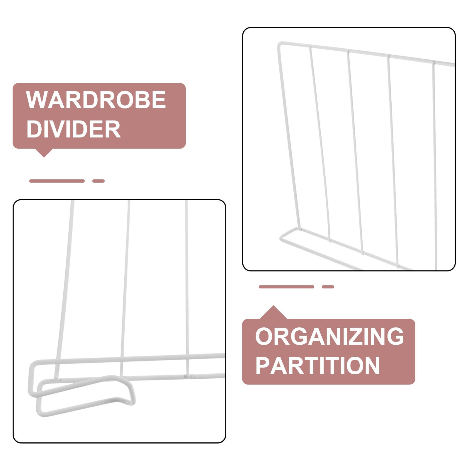 Divisores Piezas para Armario de Hierro de Blanco Estantes presión 3 Diseño de Gancho Resistente para Organizar y Ropa Estanterías Baño