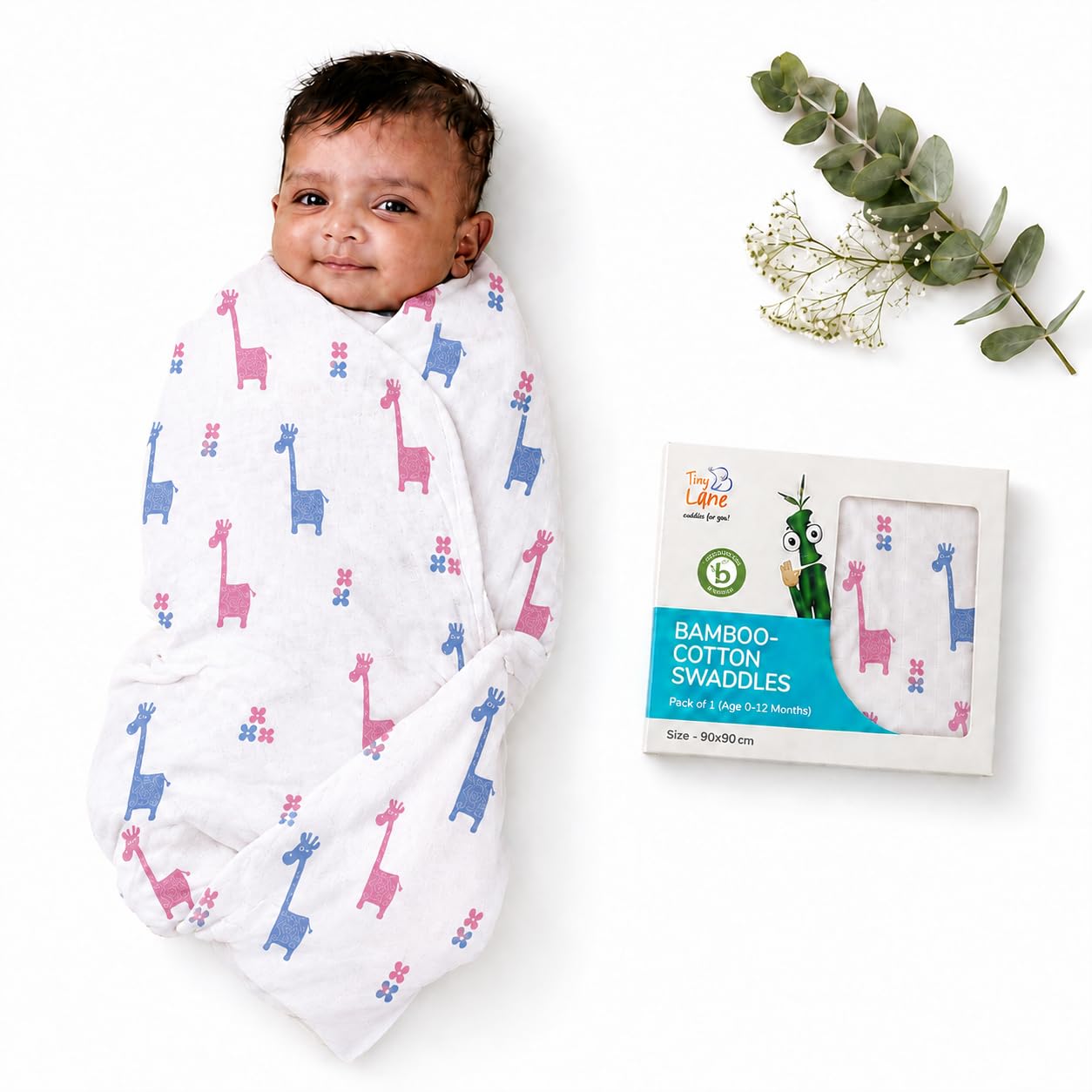 TinyLane Cotton Swaddle Wraps - Newborn Baby Set -21 TinyLane Cotton Swaddle Wraps - Newborn Baby Set -21