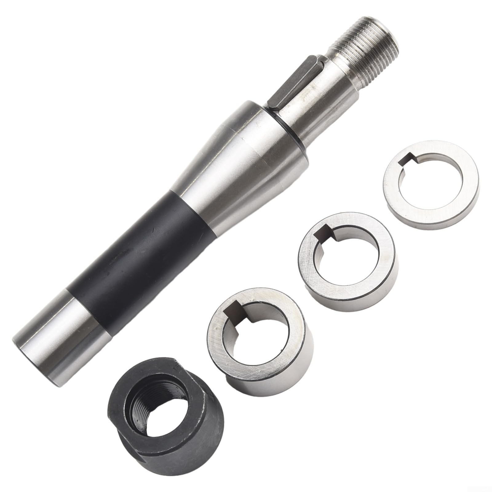 Eawfgtuw Tonnelle de fraisage à tige R8 pour fraises de 22 mm avec filetage de barre d'attelage de 7/16"-20, longueur 189 mm, finition oxydante noire, compatible avec engrenages, fraises à visage et