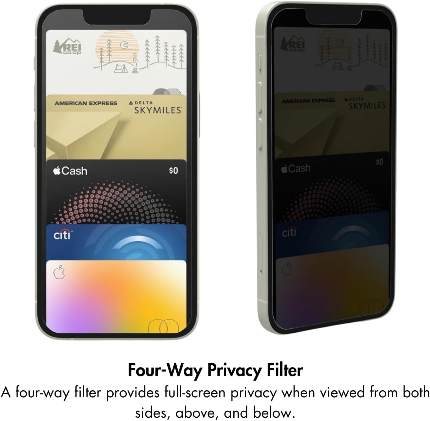 ZAGG InvisibleShield Glass Privacy Screen Protector for iPhone 13, iPhone 13 Pro, and iPhone 14 – 5X Impact and Scratch Protection, Tempered Glass, Smudge-Free, Four-way Side View Privacy, Clear