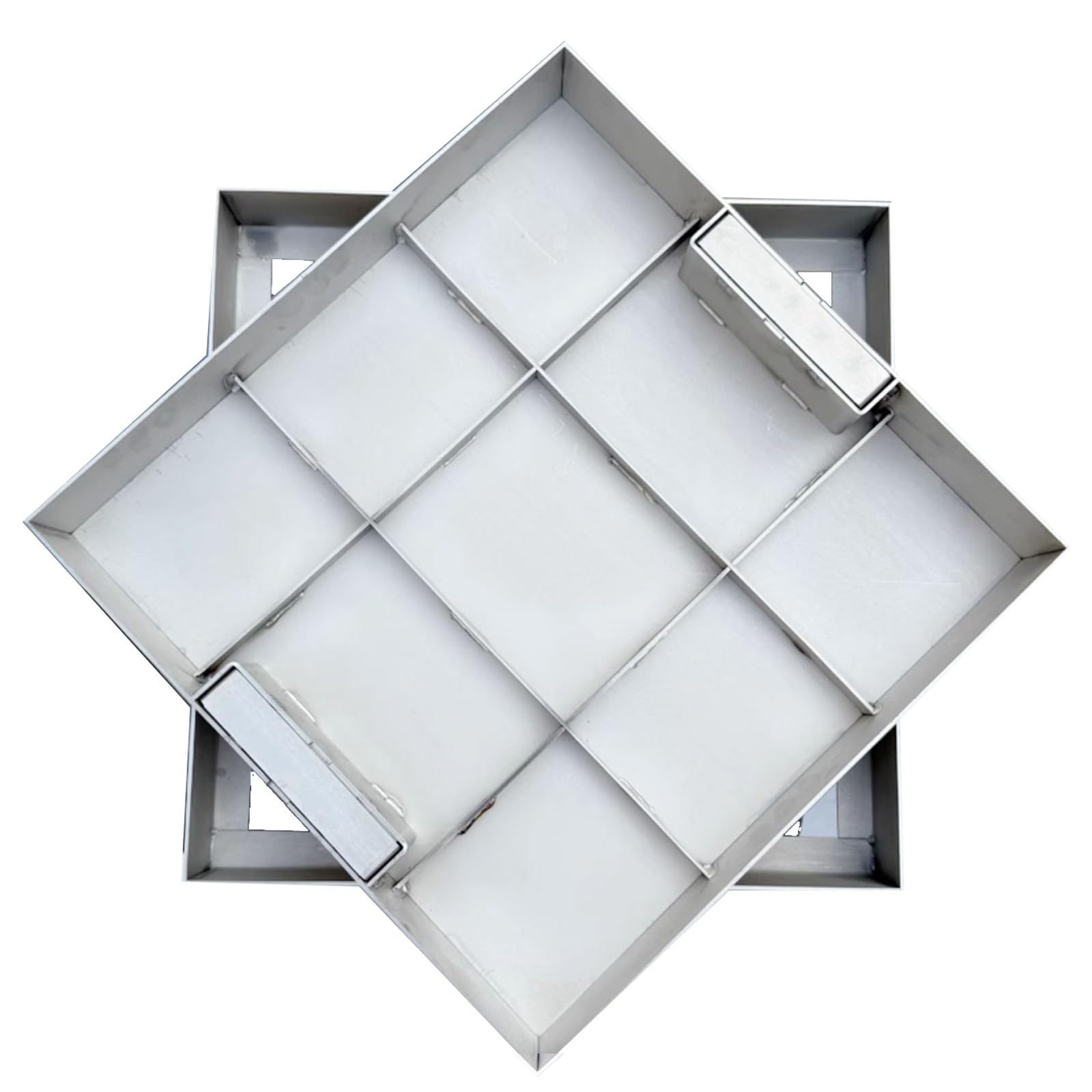 Arqueta Y Marco De Acero Inoxidable Para Pozo Séptico, Tapa De Fosa Séptica Incrustada Cuadradas Con Asas, Para Patio, Acera, Residencial, Interior, Capacidad De Carga 1.5 t(60x30cm/23x12in)