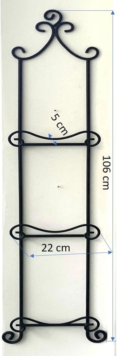 SODEF Plate Display Stand Metal Decorative Plate Holder Easel Black Iron Art Photo Cookbook Stand for Home Decor - Black