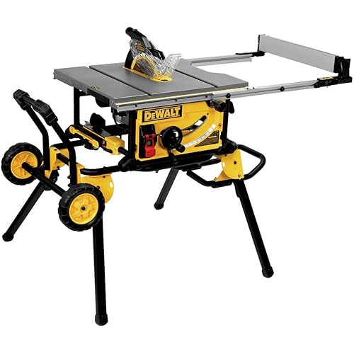 Dewalt DWE7491RSR Site-Pro 15 Amp Compact 10 in. Jobsite Table Saw with Rolling Stand (Renewed)