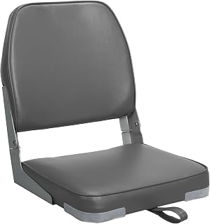ERGOSEAT Low Back Fold-Down Fishing Boat Seat - Durable, Comfortable, Space-Saving for Bass, Jon, Inflatable Boats