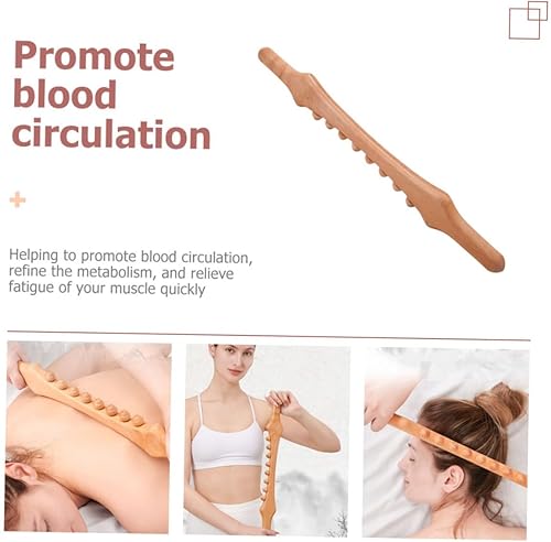 Miniatura 7 de Beavorty Gua Sha Masaje Palo de Masaje Palo de Masaje Rodillo de Hombro Rodillo Masajeador de Madera Palo de Masaje Manual Palo de Reflexología Palo