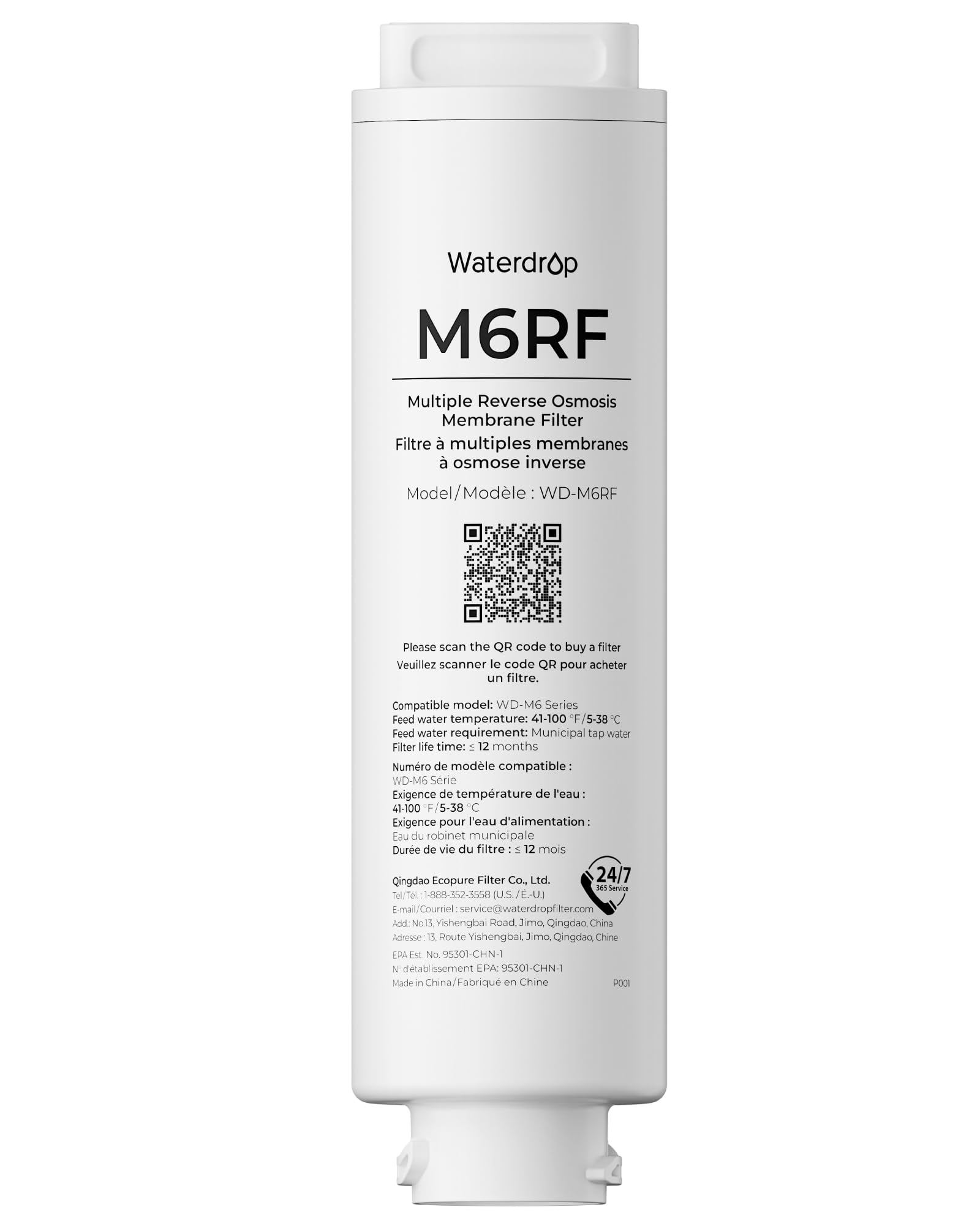 Photo 1 of Waterdrop M6RF RO Water Filter, Replacement for Waterdrop M6H Countertop Reverse Osmosis System, 12-month Lifetime