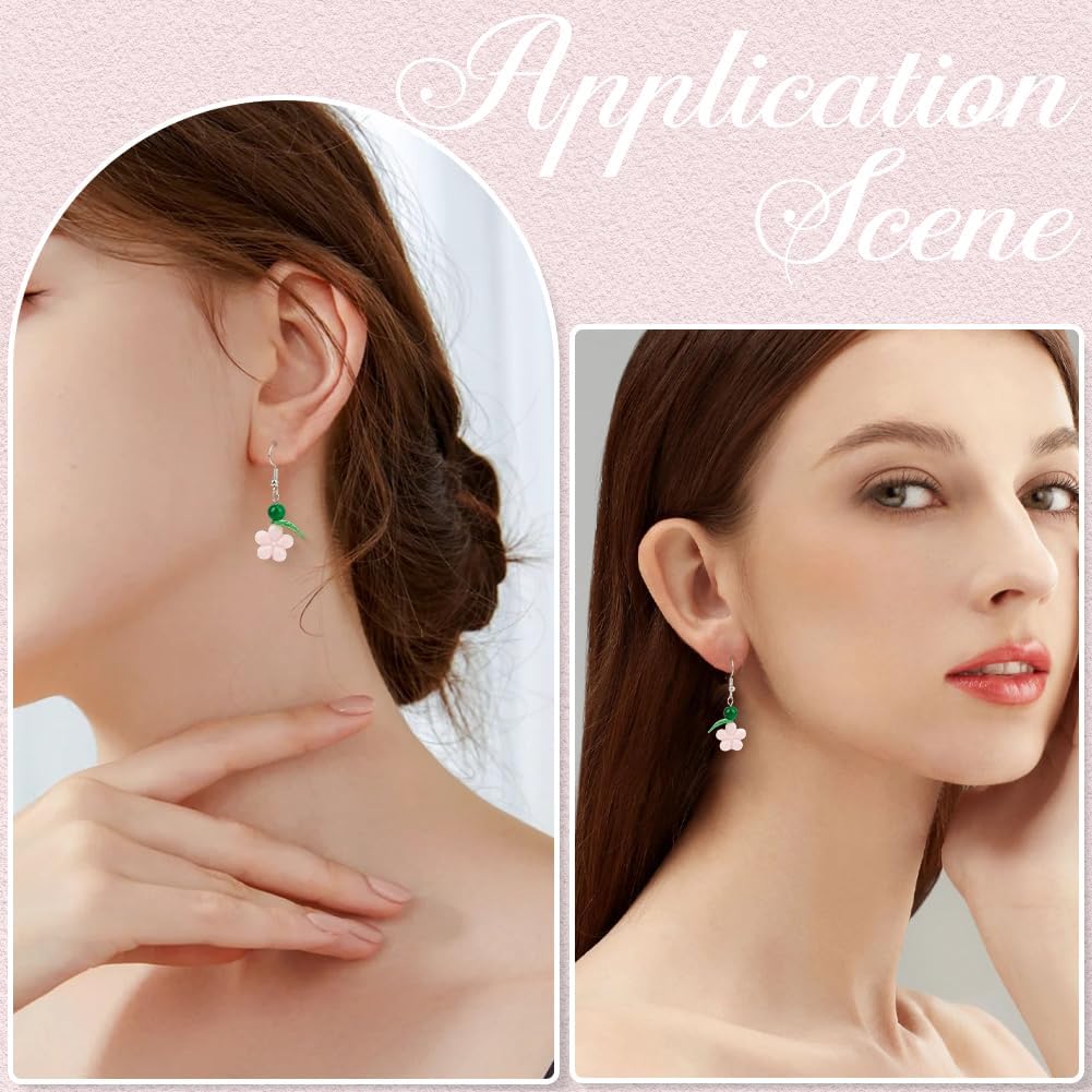 1 Box 150PCS Opaque Faceted Acrylic Flower Beads with Holes Blue Pink Green Purple Assorted Floral Shaped Spacer Loose Bead Charm Bulk for Jewelry Making Necklace Bracelet DIY Craft Supply - Image 5