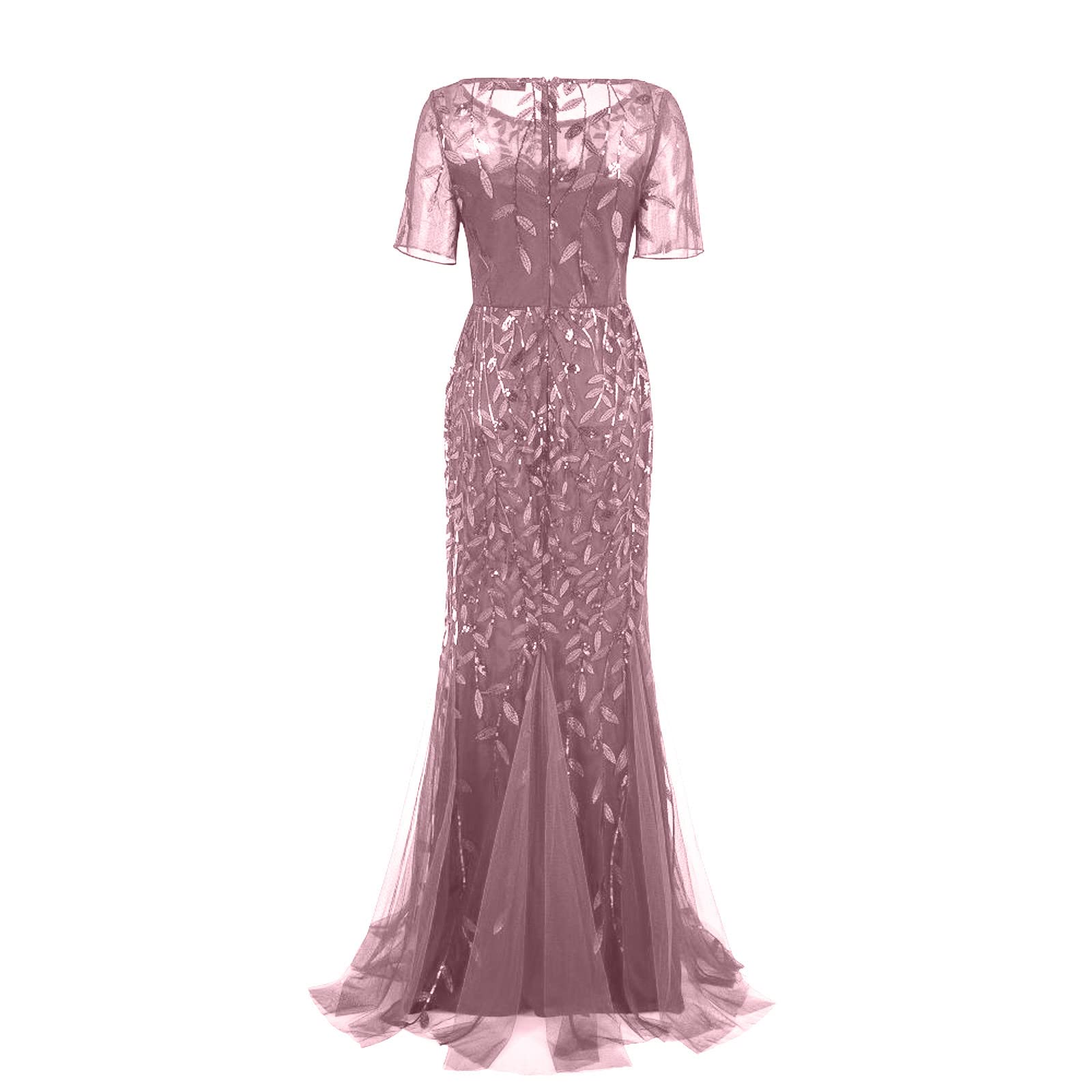 Abendkleider Elegant Für Hochzeit Kleider Festliches Partykleid Pailletten Abschlussball Kleid Meerjungfrau Maxi Cocktailkleid Damen Brautjunfernkleid Hohe Taille Ballkleid Frauen Lange