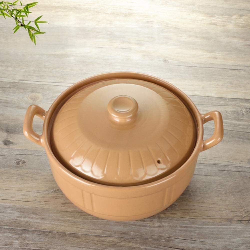 Casseruola in Argilla Pentola in Terracotta Casseruola in Ceramica Casseruola in Ceramica - Rilascio di minerali in Traccia, buona conservazione della Temperatura, capacità Facile