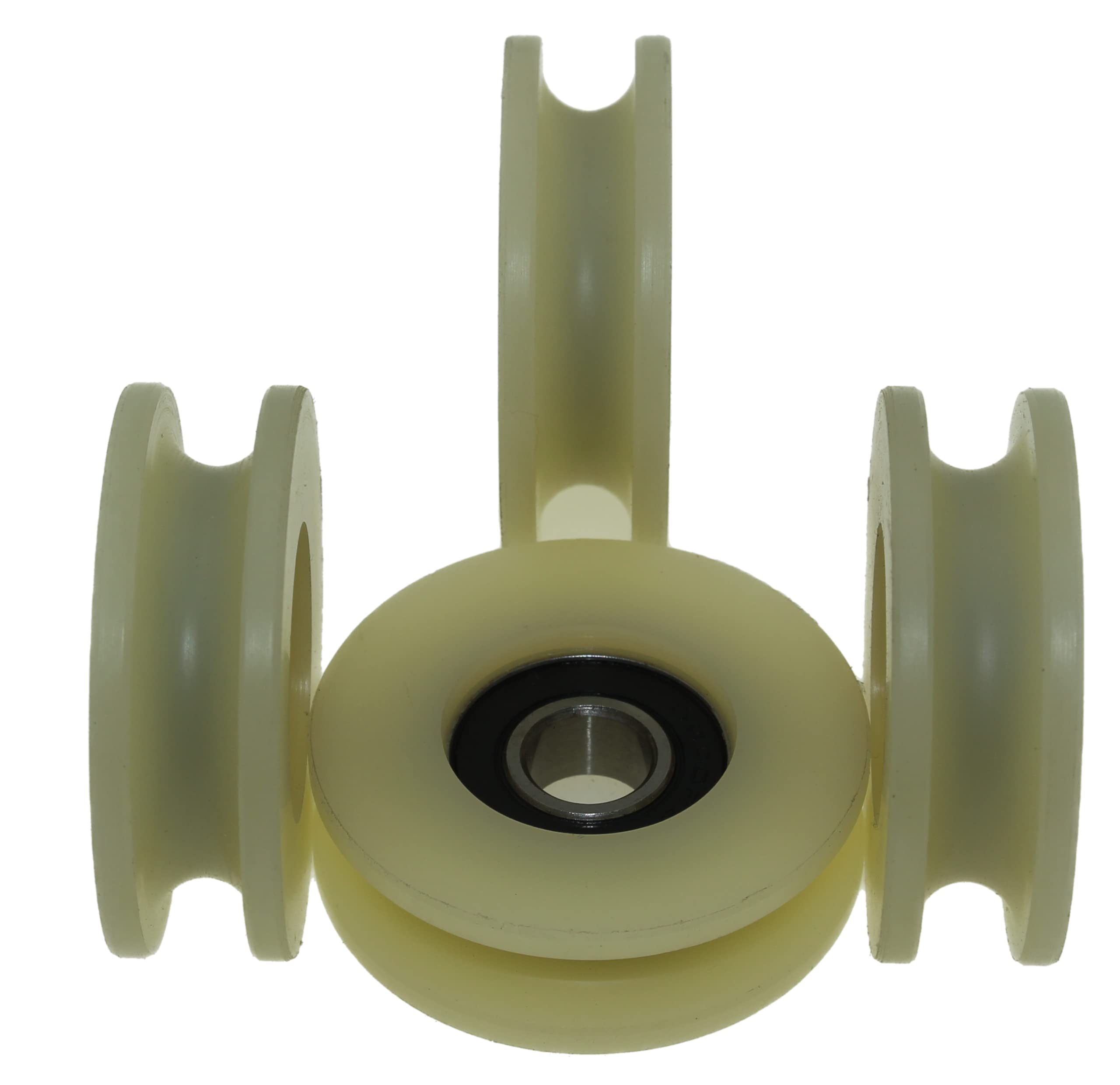 Buy Yinpecly 35 Round Groove Nylon White Pulley Wheels Roller Pulley