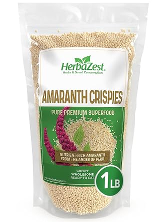 HerbaZest Amaranth Crispies, 1 lb Gluten-Free, Complete Plant Protein