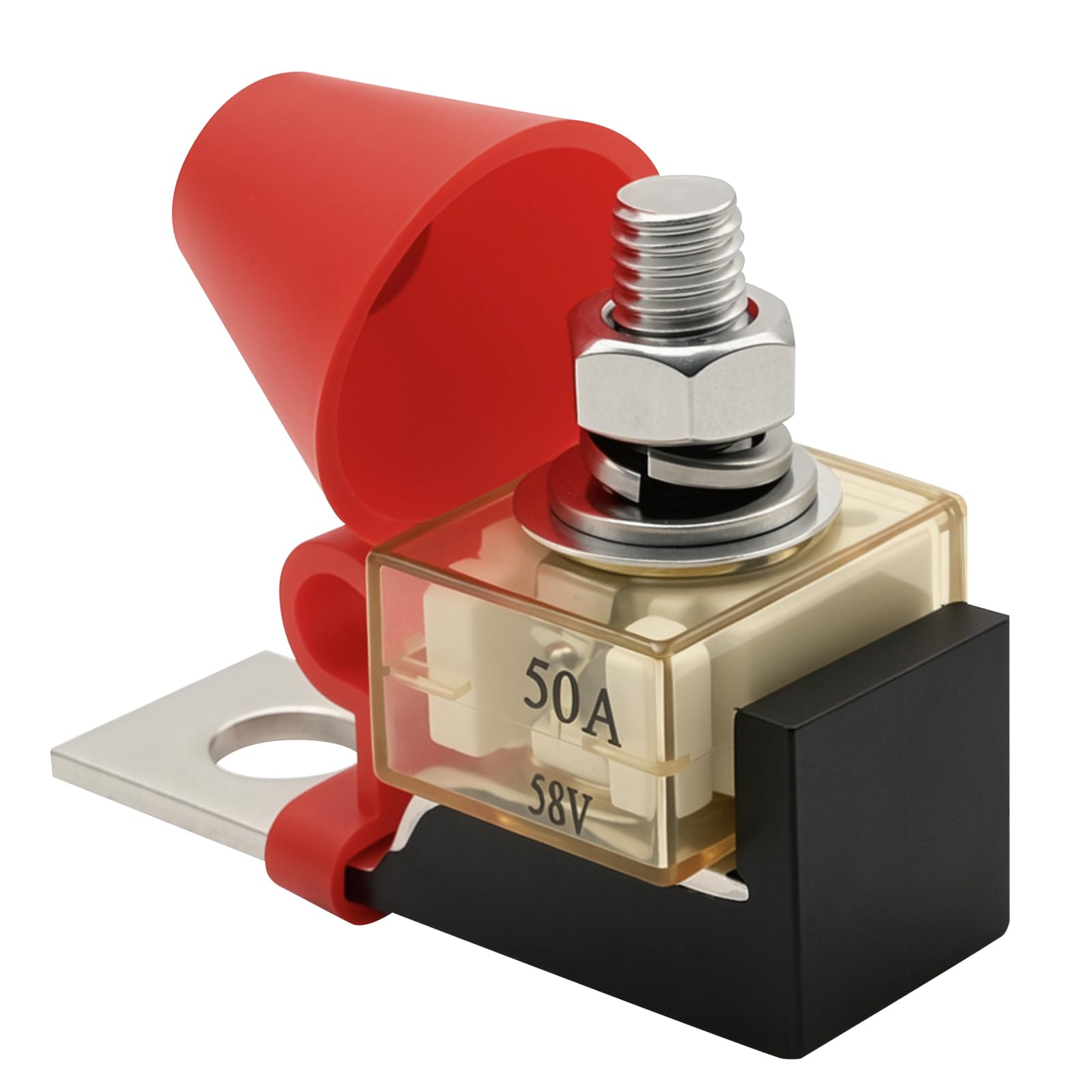 MRBF IP66 Waterproof Terminal Fuse Block, 58V DC Rated Battery Fuse for Marine Applications (50A)