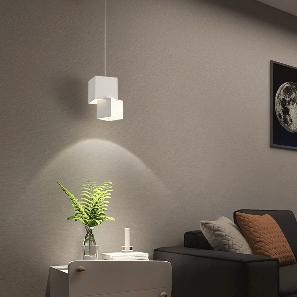 Candelabro de hierro de estilo simple, lámpara colgante de cabeza única con base E27, pantalla de luz colgante de metal cuadrada personalizada, accesorios de iluminación para decoración de techo de sa