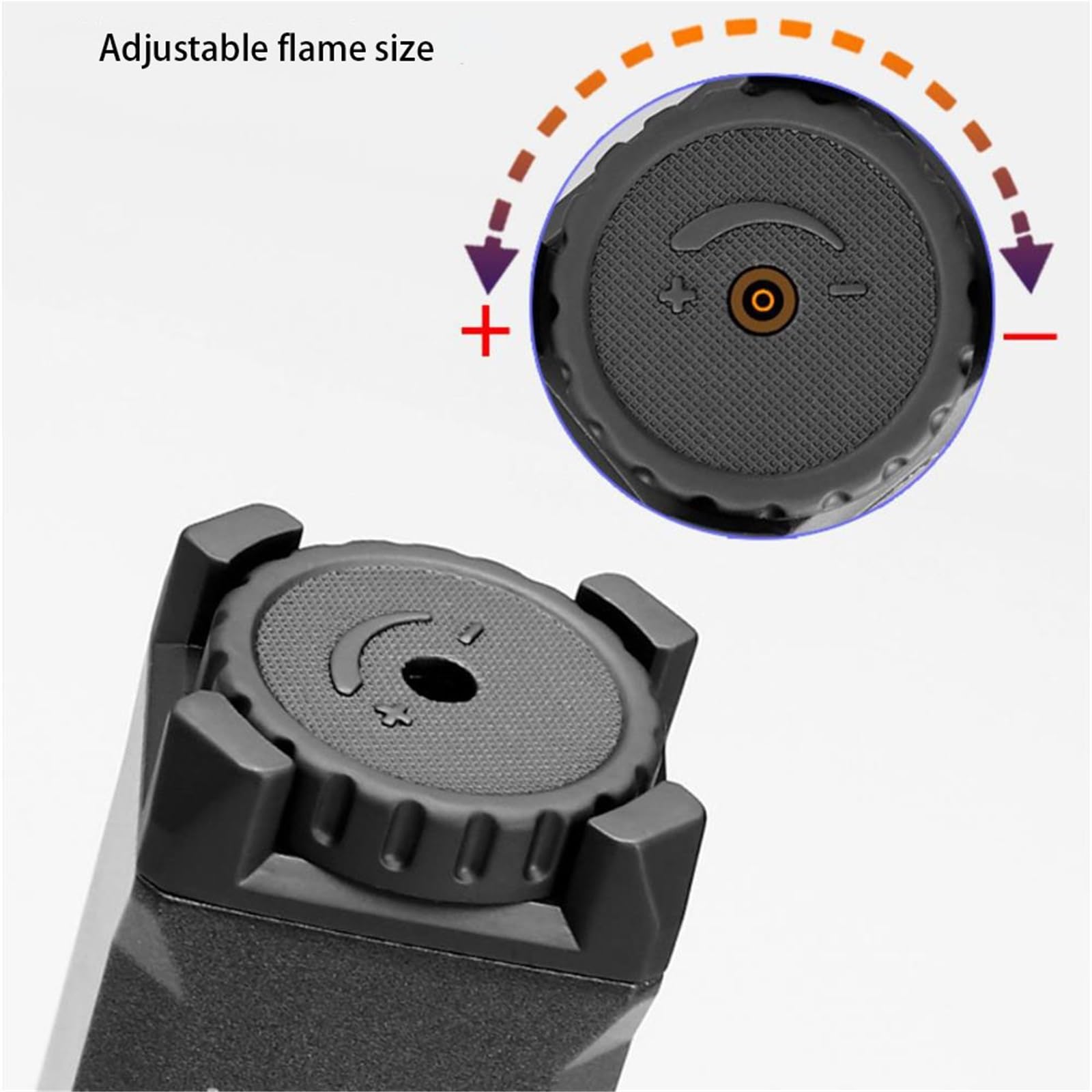 Encendedor de antorcha de butano, llama ajustable a prueba de viento, multiusos para barbacoa, camping, velas, recargable, metal, esencial para exteriores