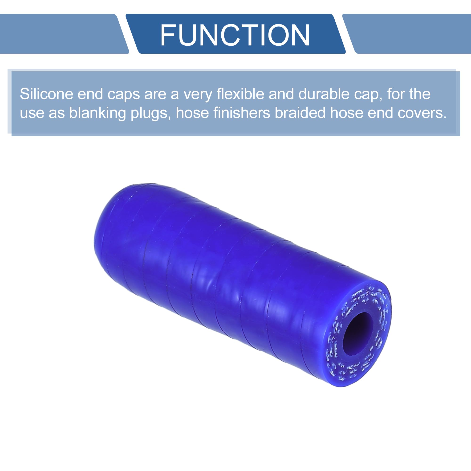 X AUTOHAUX Embout Tuyau Silicone Renforcé 14mm - Connecteur Caoutchouc Noir Bleu Pour Voiture