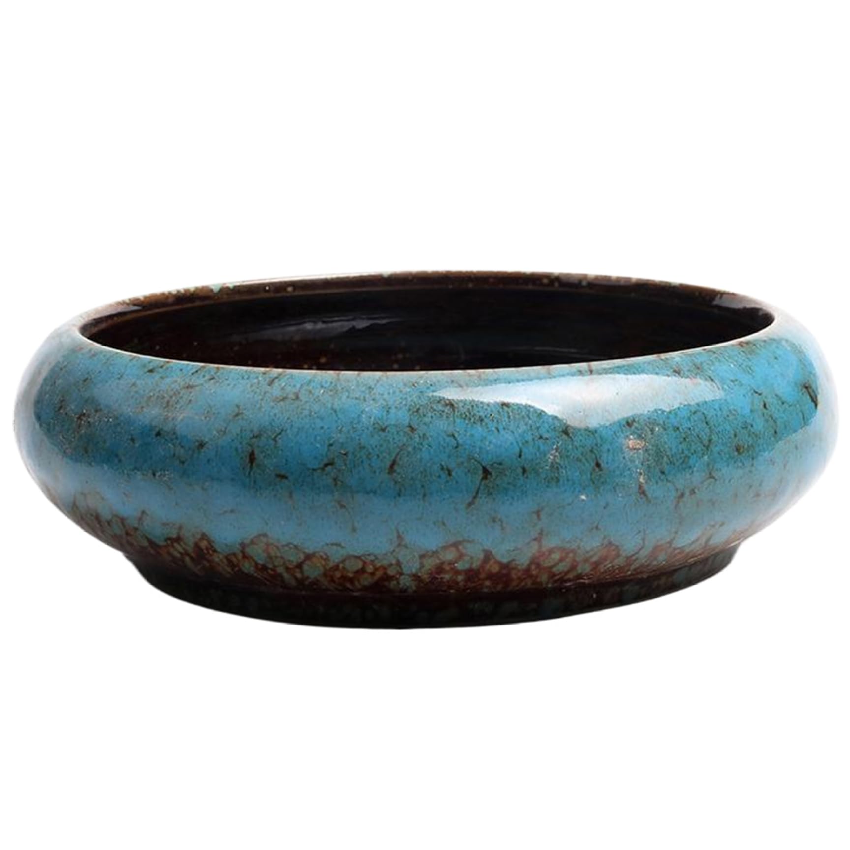 CNAFGBGG Lotus Bowl Planter Ceramic Glazed Lotus Bowl 6x2in Shallow Hydroponic Planter Without Drain Round Decorative for Water Lily..